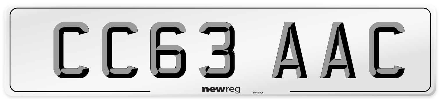 CC63 AAC Number Plate from New Reg